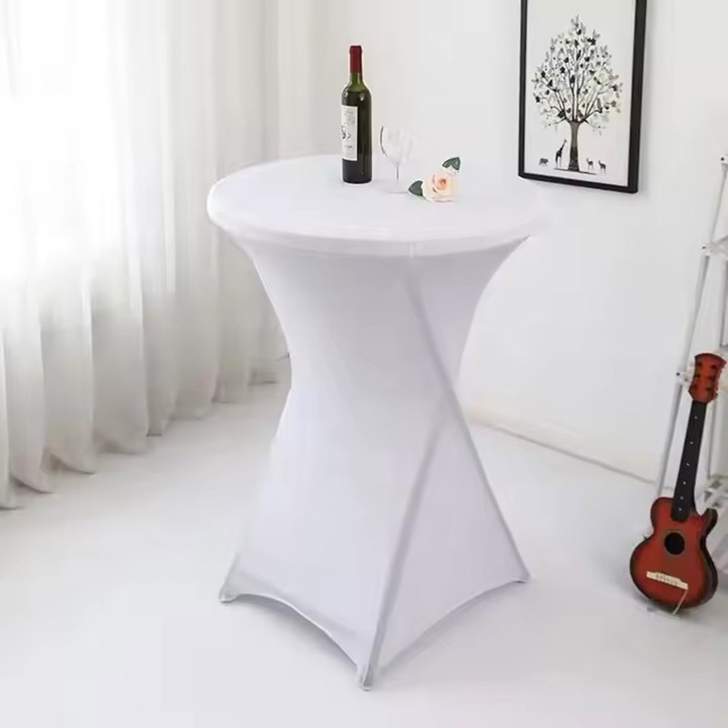 Multiple Color Custom Popular Design White Spandex Stretch Bar Table Cover for Wedding Party Events